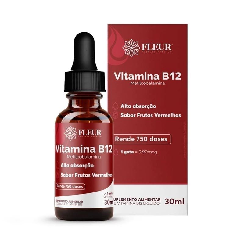 Vitamina B12 em Gotas Sabor Frutas Vermelhas 30ml