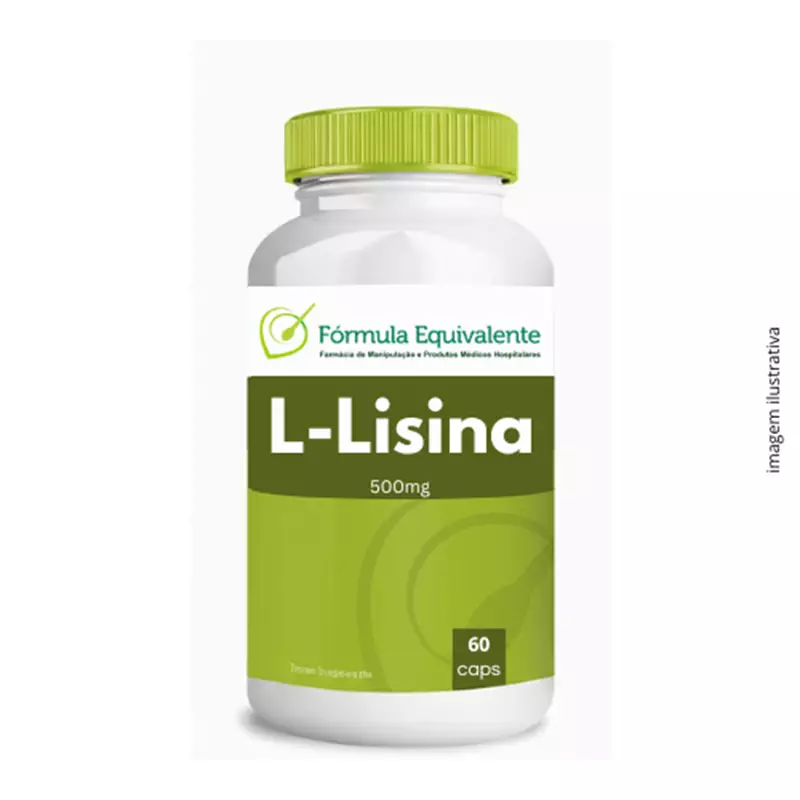 L-Lisina 500mg 60 Cápsulas | Suplemento para Imunidade, Herpes e Saúde Óssea