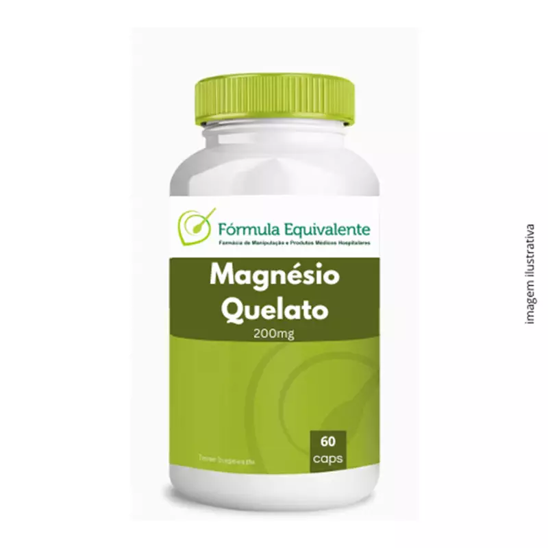 Magnésio Quelato 200mg 60 Cápsulas  Saúde Muscular, Óssea e Bem-Estar