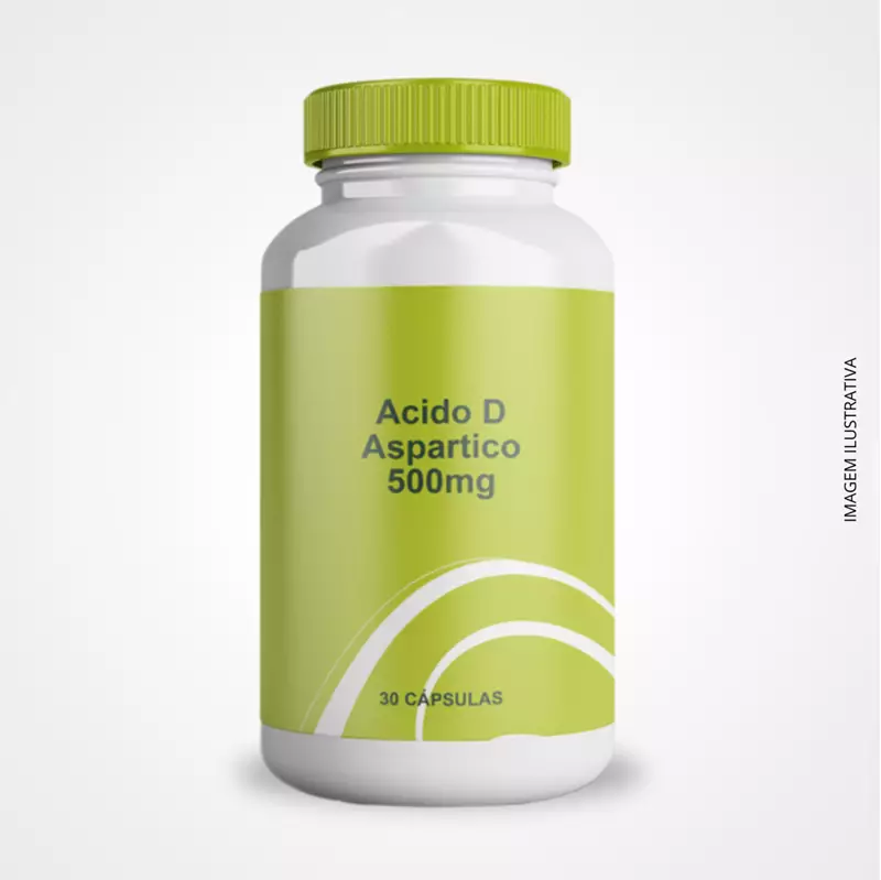 Ac D Aspártico 500 mg - 30 Cápsulas | Fórmula Equivalente