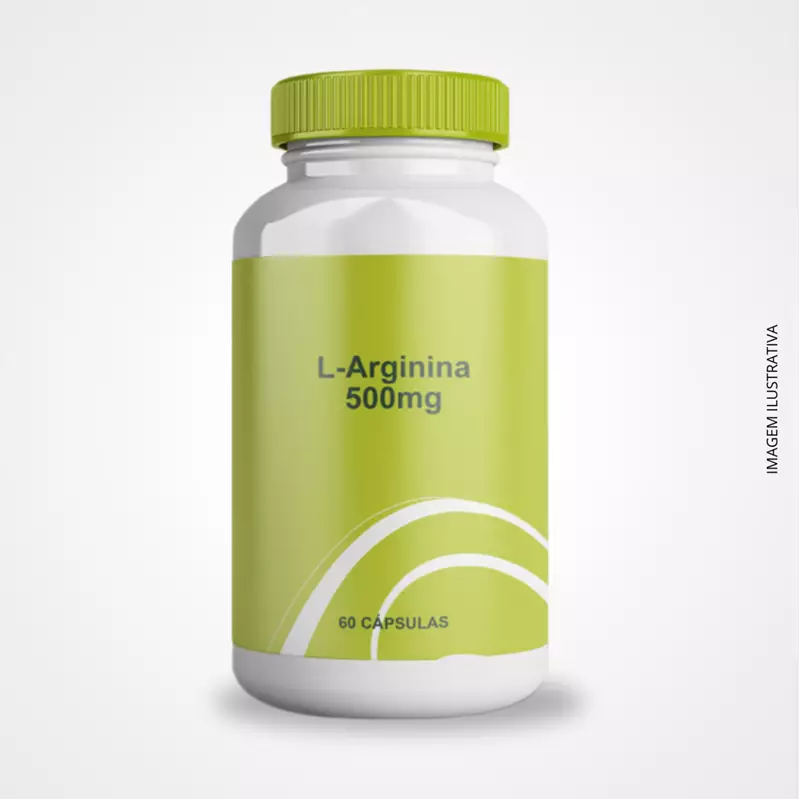 L-Arginina 500mg - 60 Cápsulas - Suporte para Desempenho e Saúde Cardiovascular