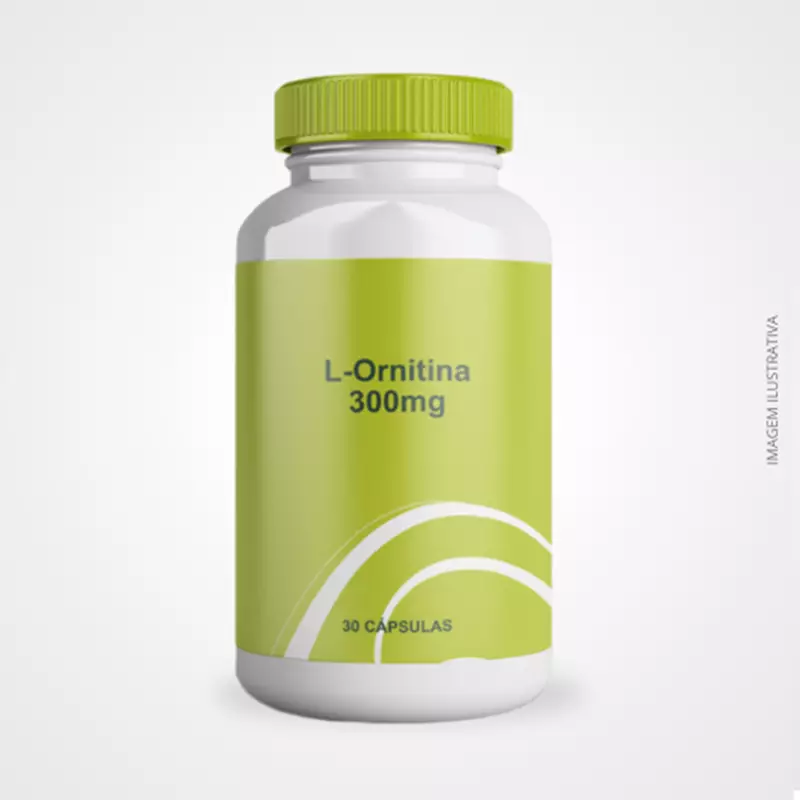 L-Ornitina 300mg - 30 Cápsulas - Suporte para Detoxificação e Desempenho Físico