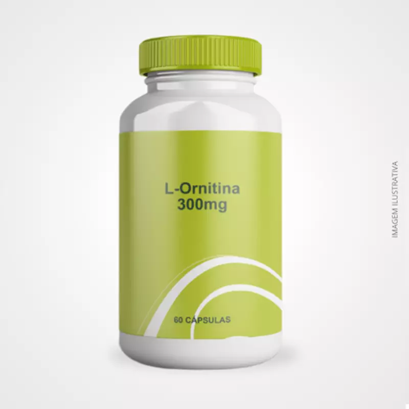 L-Ornitina 300mg - 60 Cápsulas - Suporte para Detoxificação e Desempenho Físico