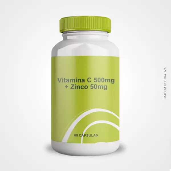 Vitamina C 500mg + Zinco 50mg - 60 Cápsulas