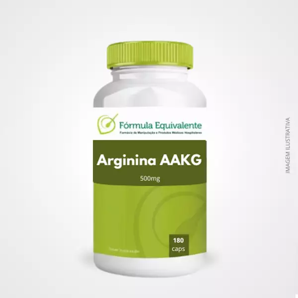 Arginina AAKG 500mg 180 Cápsulas - Desempenho Físico e Vasodilatação