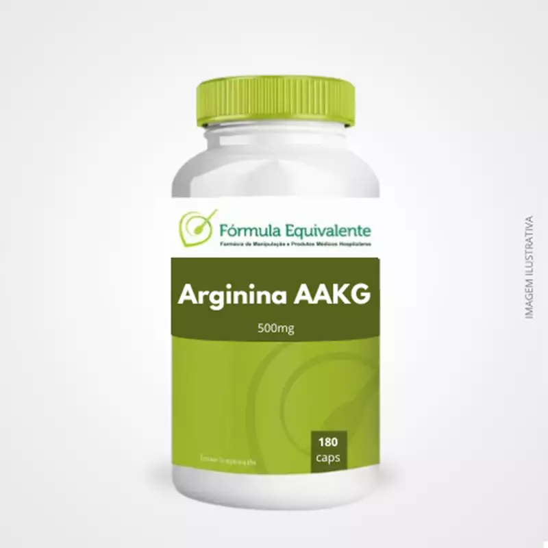 Arginina AAKG 500mg 180 Cápsulas - Desempenho Físico e Vasodilatação