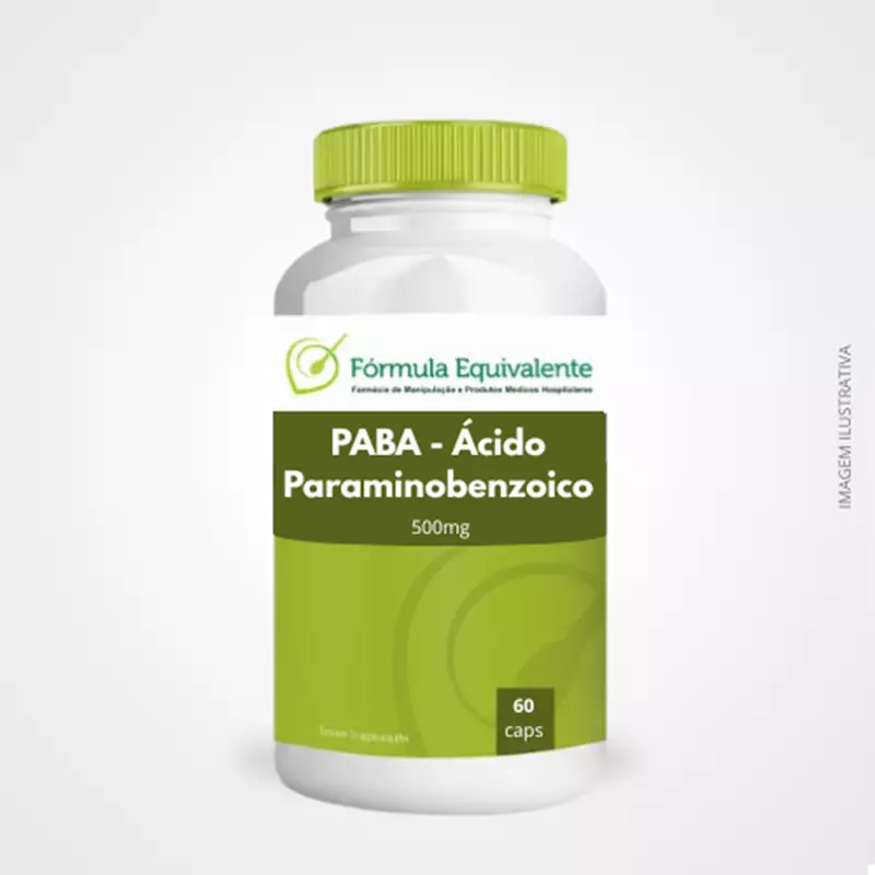 PABA - Ácido Paraminobenzoico 500mg 60 cápsulas