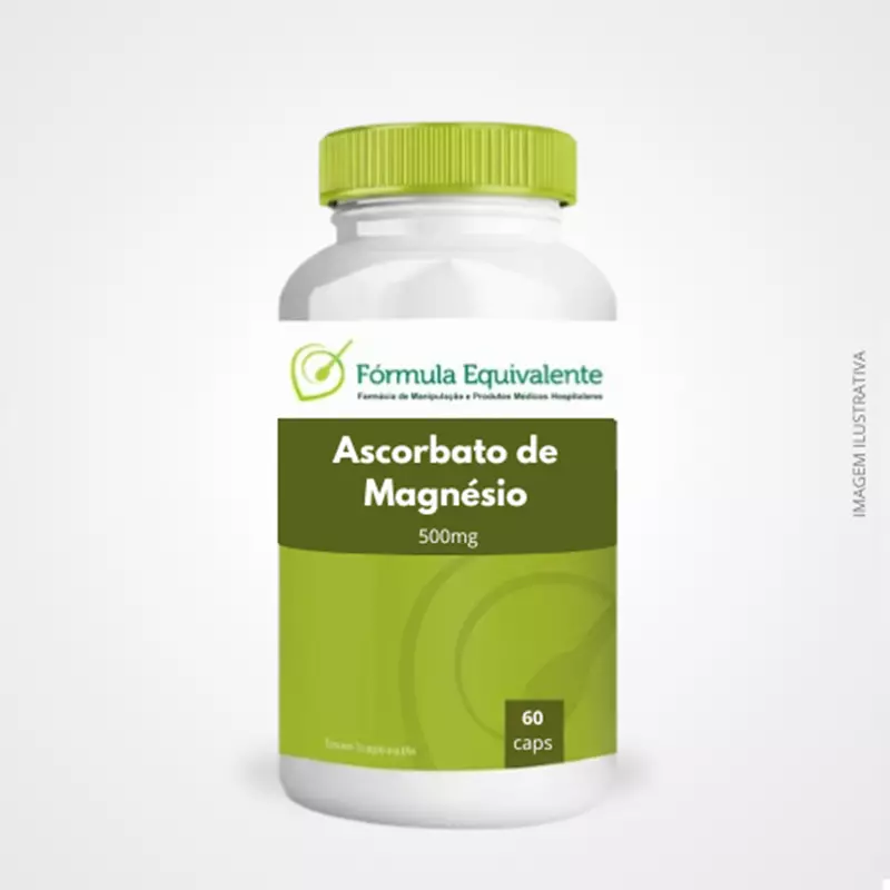 Ascorbato de Magnésio 500mg 60 Cápsulas  Vitamina C Tamponada
