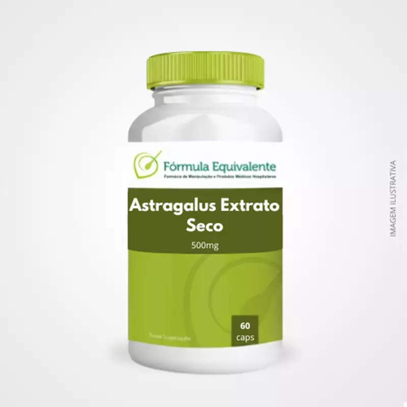 Astragalus Extrato Seco 500mg 60 Cápsulas - Imunoestimulante, Antiviral, Antibacteriano e Longevidade