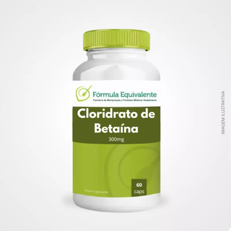 Cloridrato de Betaína 300mg  60 Cápsulas