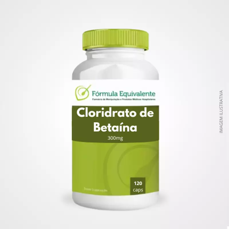 Cloridrato de Betaína 300mg  120 Cápsulas