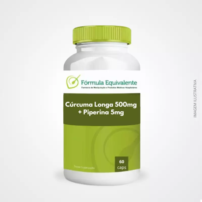 Cúrcuma Longa 500mg + Piperina 5mg - 60 Cápsulas | Anti-inflamatório Natural e Antioxidante