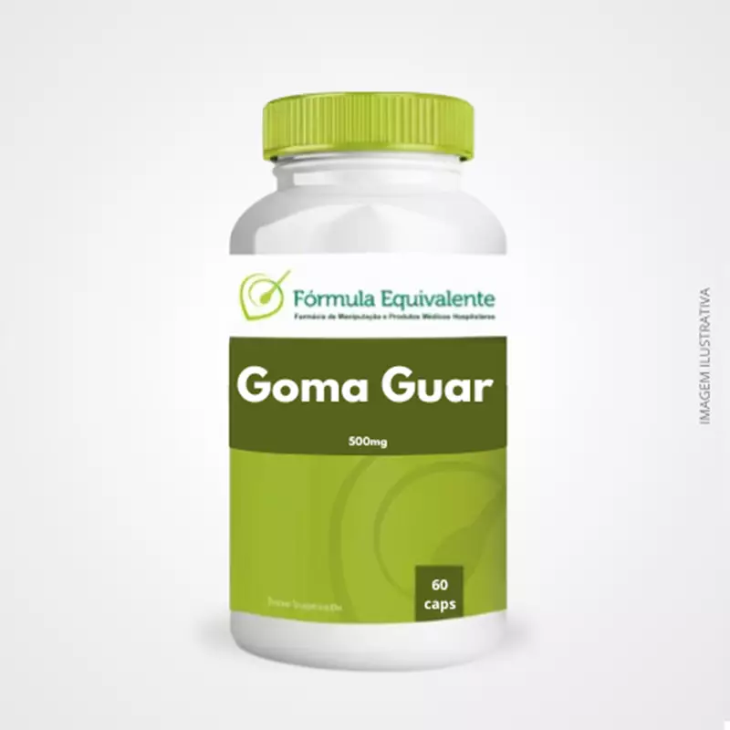 Goma Guar 500mg 60 Cápsulas  Fibra Natural para Saciedade, Colesterol e Saúde Intestinal